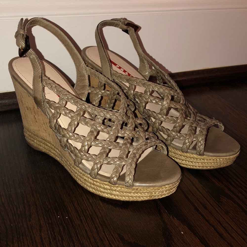 Prada Braided Wedges